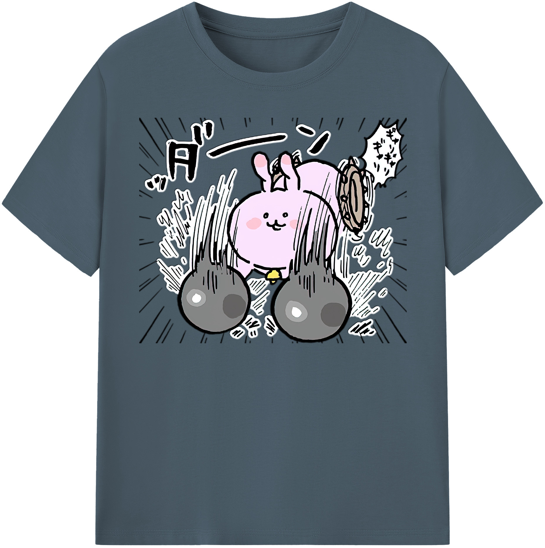 （画像用） ちいかわ うさぎ Chii-kawa usagi 綿100％半袖Tシャツ（フロントプリント）